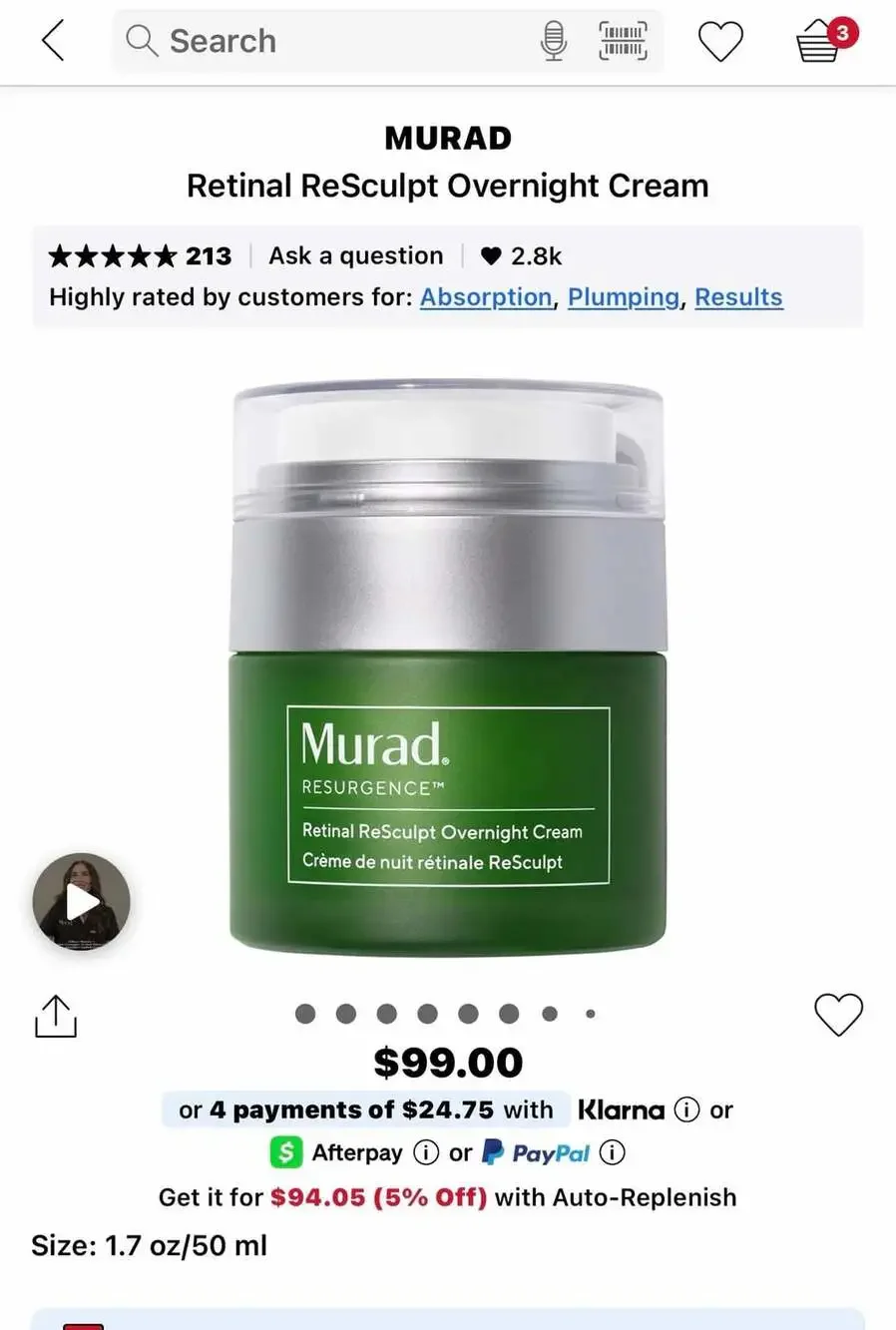 Murad Retinal ReSculpt Overnight Cream Size 1.7 oz / 50 ml